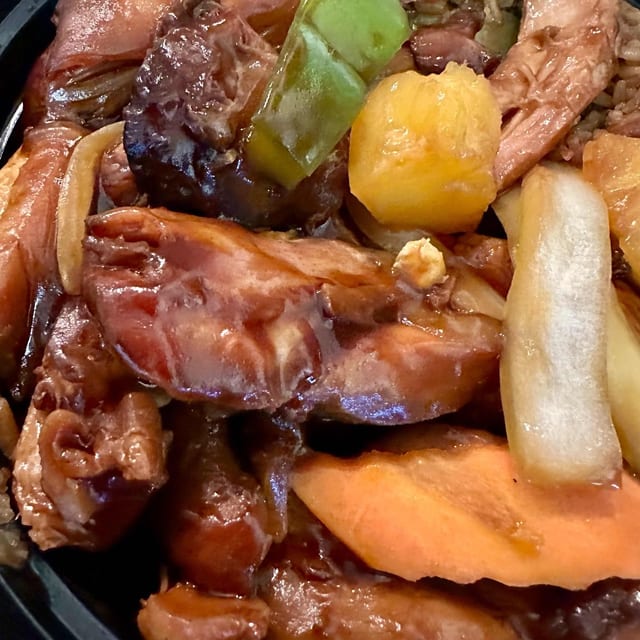 Lunch Bourbon Chicken.