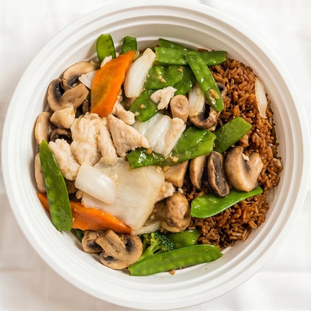 Dinner Moo Goo Gai Pan Combination Platter.
