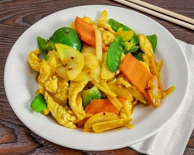 Chicken with Curry Sauce.